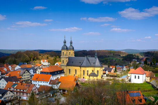 Germany, Bavaria, Gossweinstein, Pilgrimage Church of Holy Trinity and surrounding houses