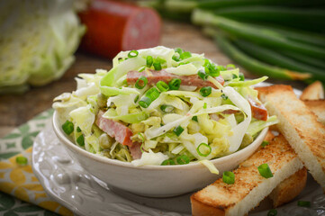 Fresh cabbage salad with herbs