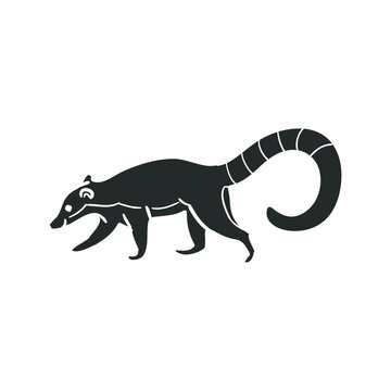 Lemur  Icon Silhouette Illustration. Animal Primate Vector Graphic Pictogram Symbol Clip Art. Doodle Sketch Black Sign.