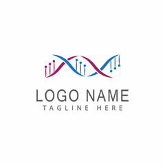 DNA gene Logo Template vector symbol illustration