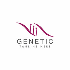 DNA gene Logo Template vector symbol illustration