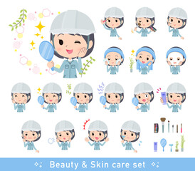 美容に関する現場監督女性のセット