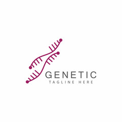 Fototapeta premium DNA gene Logo Template vector symbol illustration