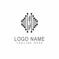 DNA gene Logo Template vector symbol illustration