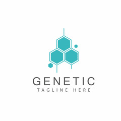 DNA gene Logo Template vector symbol illustration