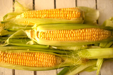 Fresh juicy summer raw corn
