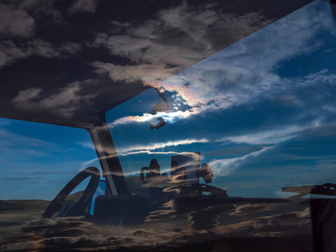 Reflection of cloud on vehicle, Lakagigar, Iceland