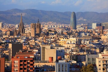 Barcelona afternoon cityscape