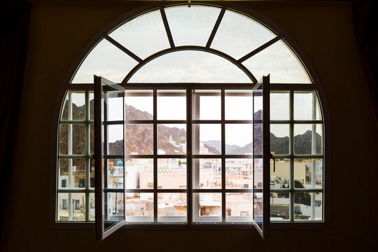Open window with view of Mutrah, Oman