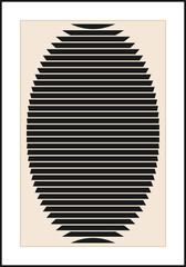 Minimal 20s geometric design poster, vector template with primitive shapes