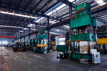 Heavy-duty production press shop inside the factory