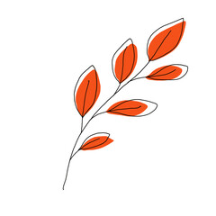 Leaves set. Isolated hand drawn illustration, doodles style on white background