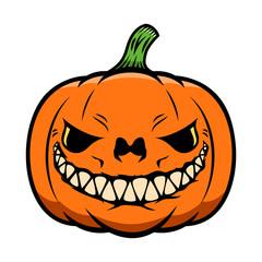 Halloween pumpkin. Design element for poster, card, banner, sign t shirt. Vector illustration
