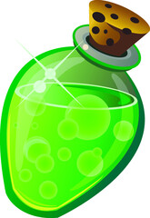 round icons of ancient magical potions over white background