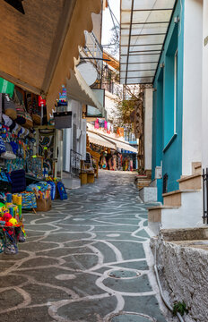 Greece, Preveza, Parga, Store along narrow alley