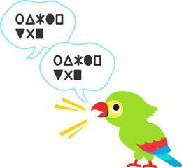 声真似をするオウム、オウム返し