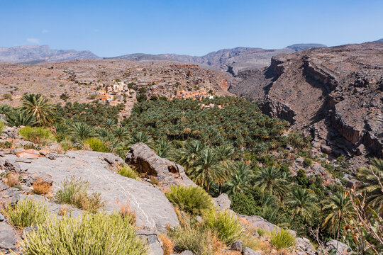 Misfat al Abriyyin and mountains, Ad Dakhiliyah, Oman