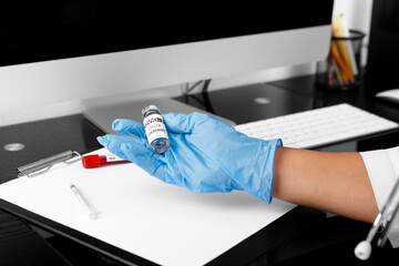 covid 19 delta Variant vaccine in hand. vaccination against coronavirus