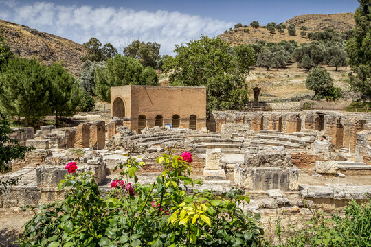 Old architecture of Odeon Of Gortyn, Crete, Greece