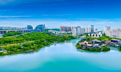 Scenery of folk song Lake scenic spot in Nanning, Guangxi