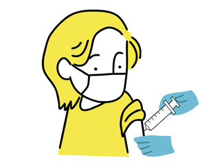 ワクチンを受けるこどものイラスト