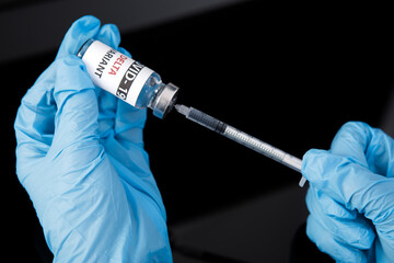 covid 19 delta Variant vaccine in hand. vaccination against coronavirus