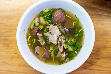 Thai Style Pork Blood Soup.