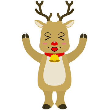 recommend clip art: 両手を挙げるトナカイのキャラクターのイラスト