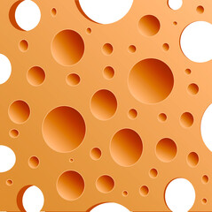 a piece of cheese with holes on a white background