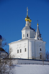 Russia,  Vladimir region, Bogolyubovo - March, 2021:  Holy Bogolyubsky Convent