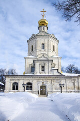 City of Vidnoye, Russia - February, 2021: Temple of the Assumption of the Blessed Virgin