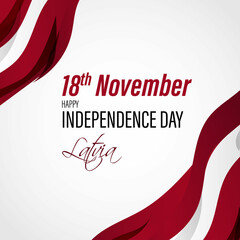 Vector illustration of happy Latvia independence day - obrazy, fototapety, plakaty