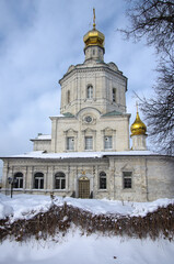 Fototapeta na wymiar City of Vidnoye, Russia - February, 2021: Temple of the Assumption of the Blessed Virgin