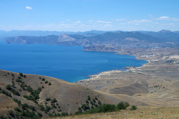 Fototapeta na wymiar View from Cape Meganom on the Black sea in Crimea