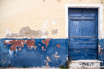 old painted wall in Menorca