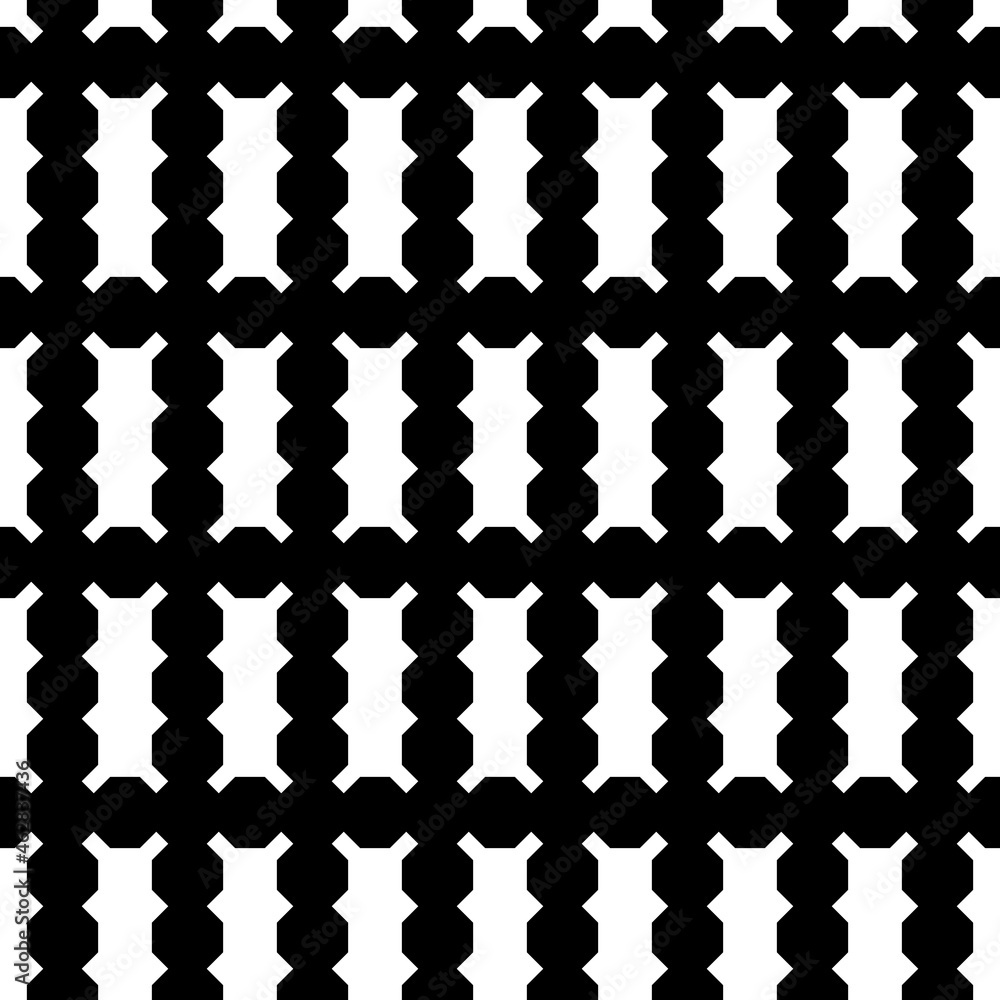 Poster White abstract rectangles with corners, standing vertically. Vector with black background and identical abstract rectangles.