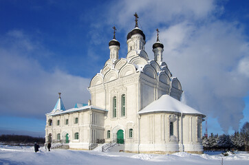 Fototapeta na wymiar MYTISHCHI, RUSSIA - January, 2021: Church of the Annunciation of the Blessed Virgin