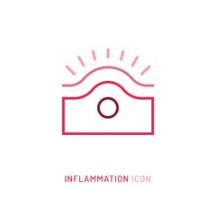 Inflammation, pain, angriness sign. Editable vector illustration
