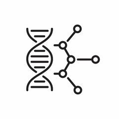 Dna with molecule line icon genetic - obrazy, fototapety, plakaty