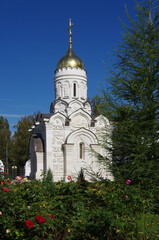 Fototapeta premium Pavlovskaya Sloboda, Russia - September, 2020: Exterior of the Temple complex. Temple of the Annunciation