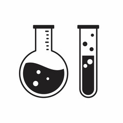 Laboratory test tubes black glyph icon