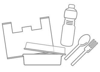 コンビニから出るプラスチックごみイメージイラスト