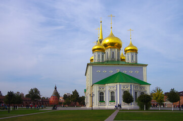Fototapeta na wymiar Tula, Russia - October, 2020: Assumption Cathedral of the Tula Kremlin in autumn day