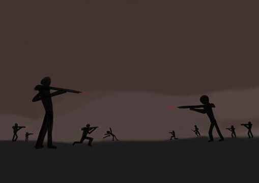Child's drawing of war