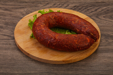 Krakowska sausage over the board