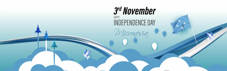 Vector illustration of happy Micronesia independence day