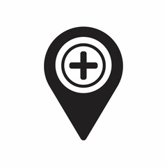 Map Pointer Icon With Cross