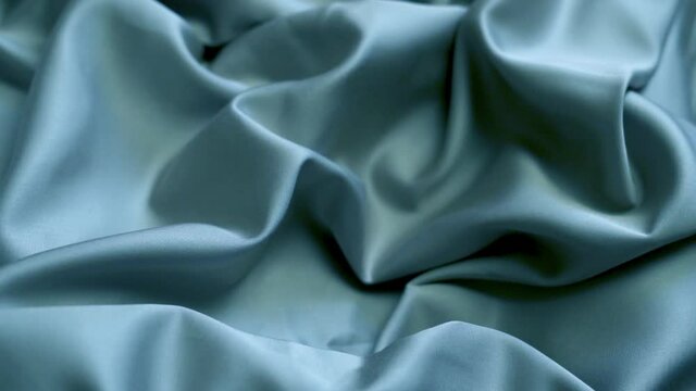Smooth Silky Texture Of Blue Fabric 100% Bamboo, Tencel. Blue Material from Bamboo Tencel Luxury Bed Linen, Clothing. Textile Factory. Bed Linen Store.