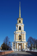 Ryazan, Russia - March, 2021: Belltower of the Ryazan Kremlin