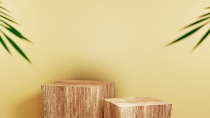 3D rendering of blank product background for displaying fashion and cream cosmetics decorations. Modern podium background for luxury product.